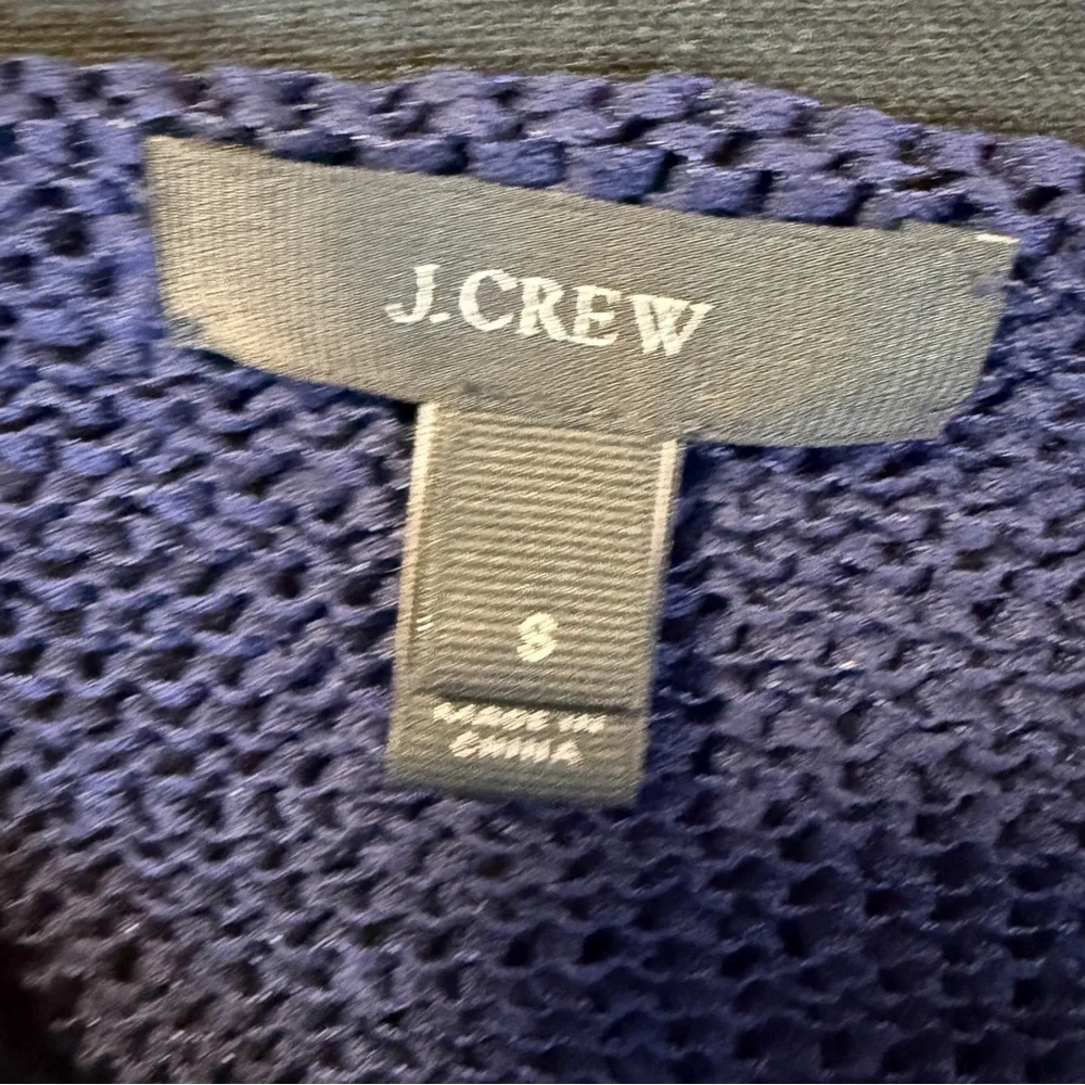 J. Crew Navy Blue Knit Bell Sleeve V-Neck Swing Sweater | Size Small